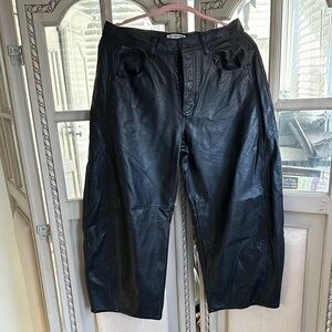 We The Free Good Luck Vegan Barrel Leather Trousers